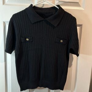 Black short sleeve top